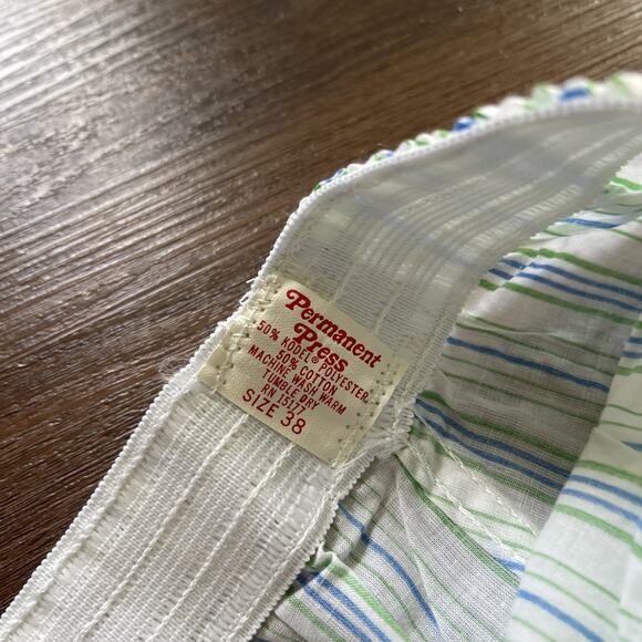 NOS Vintage Boxer Shorts 1970s Permanent Press Size 38 White Stripes - Picture 4 of 6